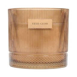 Fiery Glow Ribbed Large Candle - thumbnail 1