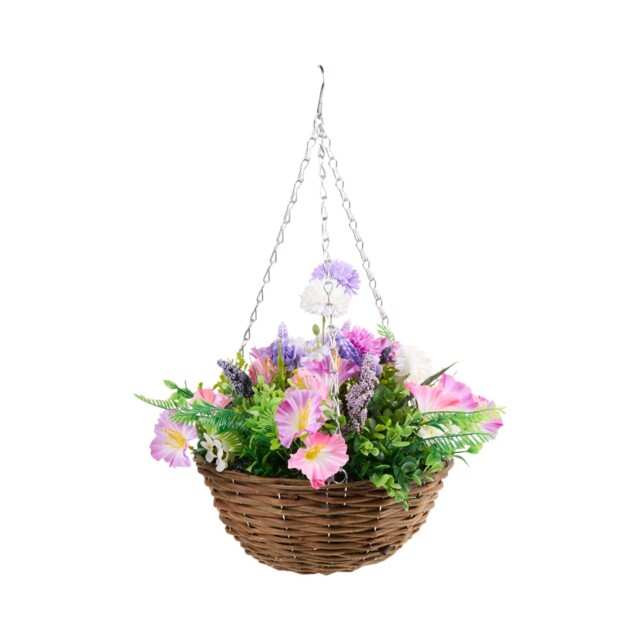Meadow Hanging Artificial Flower Basket - image 1