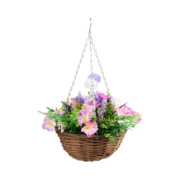 Meadow Hanging Artificial Flower Basket - thumbnail 1