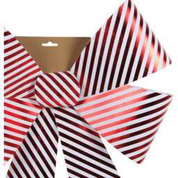 Red Striped Bow Christmas Decoration 66cm - thumbnail 2