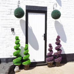 Leaf Spiral Green Large Leaf Artificial Tree in Decorative Planter 120cm - thumbnail 2