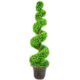 Leaf Spiral Green Large Leaf Artificial Tree in Decorative Planter 120cm - thumbnail 1
