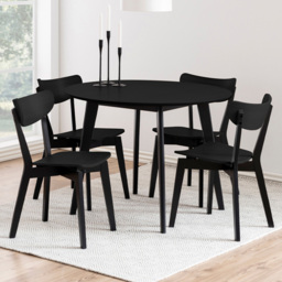 Florence Roxby Black 4 Seater Round Dining Set