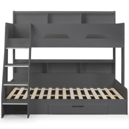Julian Bowen Orion Triple Sleeper Anthracite Single Drawer Bunk Bed - thumbnail 2