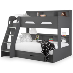 Julian Bowen Orion Triple Sleeper Anthracite Single Drawer Bunk Bed - thumbnail 3