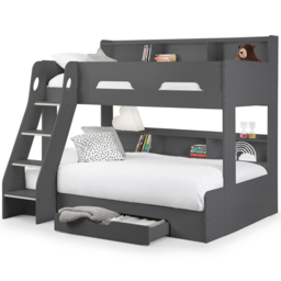 Julian Bowen Orion Triple Sleeper Anthracite Single Drawer Bunk Bed - thumbnail 4