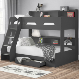 Julian Bowen Orion Triple Sleeper Anthracite Single Drawer Bunk Bed