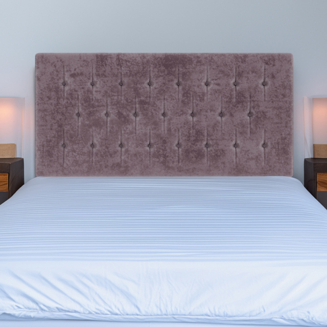 Bedmaster Lona King Size Mauve Naples Velvet Buttoned Headboard - image 1