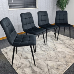 Denver Black Velvet Dining Chair Set of 4