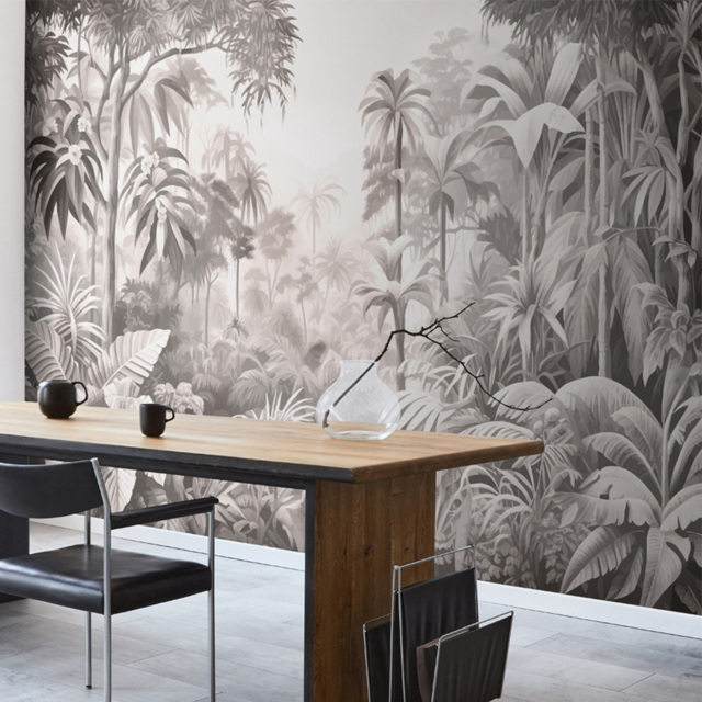 Origin Murals Jungle Trees Black Wall Mural - image 1