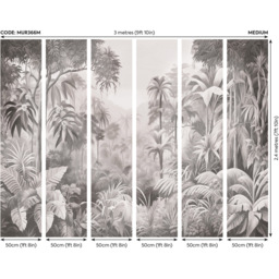 Origin Murals Jungle Trees Black Wall Mural - thumbnail 3
