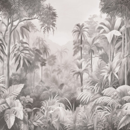 Origin Murals Jungle Trees Black Wall Mural - thumbnail 2