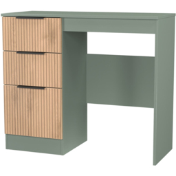 Crowndale Java Slatt Effect and Reed Green 3 Drawer Vanity Desk - thumbnail 4