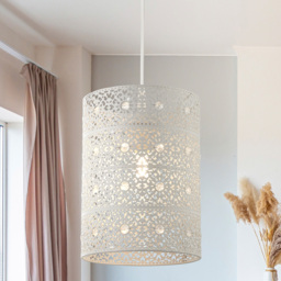 Lighting Collection Cream Cut Out Pattern Shade - thumbnail 2