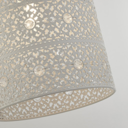 Lighting Collection Cream Cut Out Pattern Shade - thumbnail 4