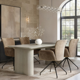 SOLACE+CO Zoya Kora Mocha Brown 4 Seater Dining Set - thumbnail 1
