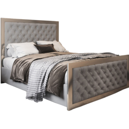 Maddison Grey Single Velvet Upholstered Metal Bed Frame with Padded Headboard - thumbnail 2