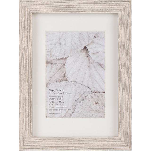 The Port. Co Gallery Grey Wood Effect 5 x 3.5 inch Box Photo Frame - image 1