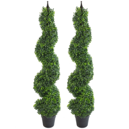 Leaf Topiary Boxwood Artificial Tree in Pot 120cm 2 Pack - thumbnail 1