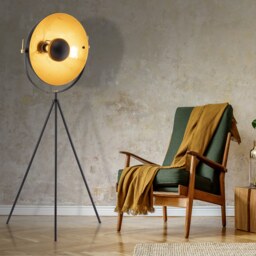 Kennedy Black & Gold Floor Lamp - thumbnail 1