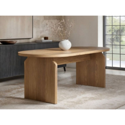 SOLACE+CO Varm Oak Ribbed Dining Table - thumbnail 3