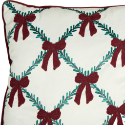 Christmas Bows Velvet Cushion - thumbnail 3