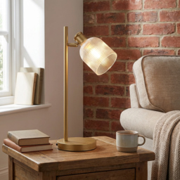 Gold Sorrento Glass Dome Table Lamp - thumbnail 4