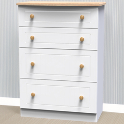 Crowndale Warwick White Ash and Oak 4 Drawer Deep Chest of Drawers