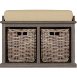 FWStyle Maya 2 Drawer Kubu Rattan Storage Bench - thumbnail 4