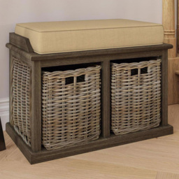 FWStyle Maya 2 Drawer Kubu Rattan Storage Bench