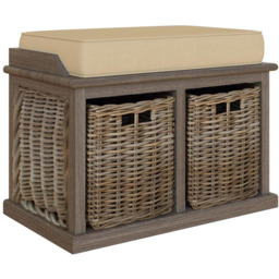 FWStyle Maya 2 Drawer Kubu Rattan Storage Bench - thumbnail 2