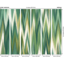 Origin Murals Ikat Zig Zag Green Wall Mural - thumbnail 3