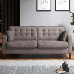 Milo Enjoy Pewter 3 Seater Sofa - thumbnail 1
