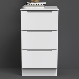 Crowndale Milan 3 Drawer Gloss White Bedside Table