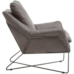 Premier Housewares Hugo Grey Faux Leather Chair - thumbnail 3