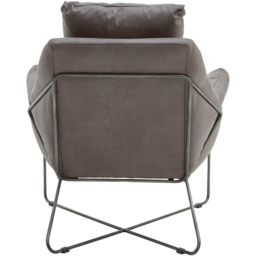 Premier Housewares Hugo Grey Faux Leather Chair - thumbnail 4