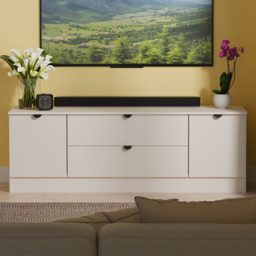 Crowndale Bora 2 Door 2 Drawer Gold Matt Kashmir Wide TV Unit Ready Assembled