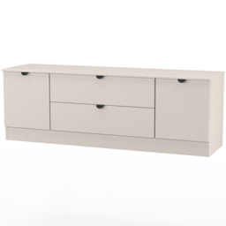 Crowndale Bora 2 Door 2 Drawer Gold Matt Kashmir Wide TV Unit Ready Assembled - thumbnail 4