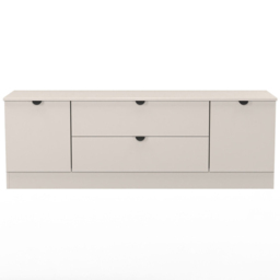 Crowndale Bora 2 Door 2 Drawer Gold Matt Kashmir Wide TV Unit Ready Assembled - thumbnail 2