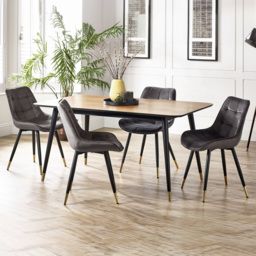 Julian Bowen Findlay Hadid Grey 4 Seater Rectangular Dining Set