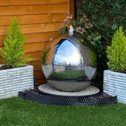 Tranquillity Stainless Steel Sphere Solar Powered LED Water Feature 50cm - thumbnail 2