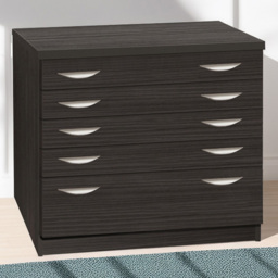 R White Cabinets Black 5 Drawer Chest of Drawers - thumbnail 1
