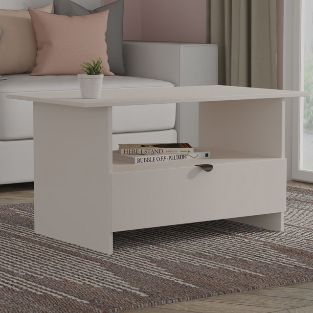 Crowndale Bora Single Drawer Single Shelf Matt Kashmir Coffee Table Ready Assembled - image 1