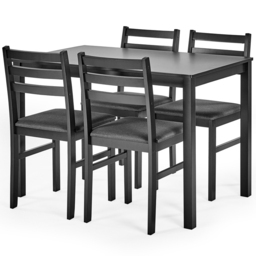 Julian Bowen Keats Black 4 Seater Rectangular Dining Set - thumbnail 2