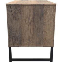 Crowndale Hong Kong 2 Drawer Vintage Oak Side Table Ready Assembled - thumbnail 4