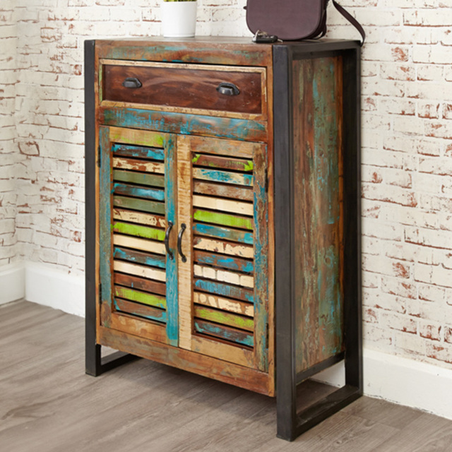 Baumhaus Urban Chic 2 Door Single Drawer Shoe Cabinet - image 1