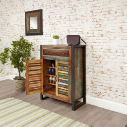 Baumhaus Urban Chic 2 Door Single Drawer Shoe Cabinet - thumbnail 3