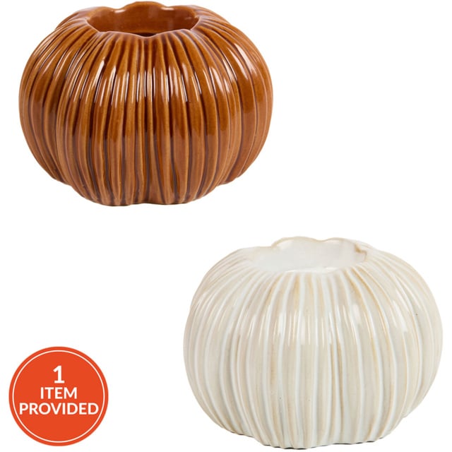 Ceramic Pumpkin Tealight Holder - image 1