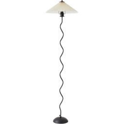 ValueLights Wiggle Black and White Origami Paper Shade Metal LED Floor Lamp