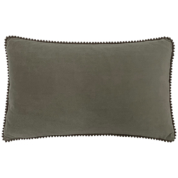 furn. Cosmo Grey Velvet Pom-Pom Cushion